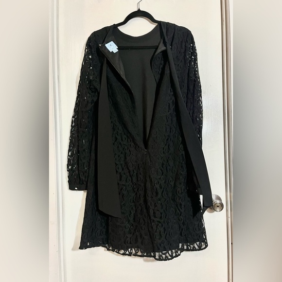 CeCe Black Lace Long Sleeve Dress - Picture 6 of 8